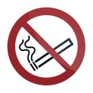 Señal de advertencia Símbolo prohibido fumar Adhesivo, 100 x 100 mm