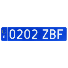 Placa de matrícula acrílica azul para taxi