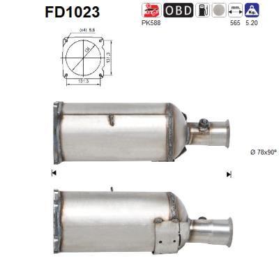 Filtro hollín/partículas, sistema escape AS FD1023