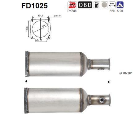 Filtro hollín/partículas, sistema escape AS FD1025