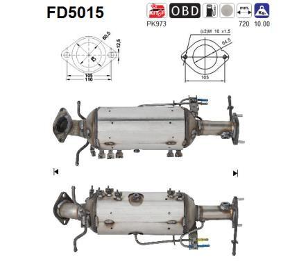 Filtro hollín/partículas, sistema escape AS FD5015