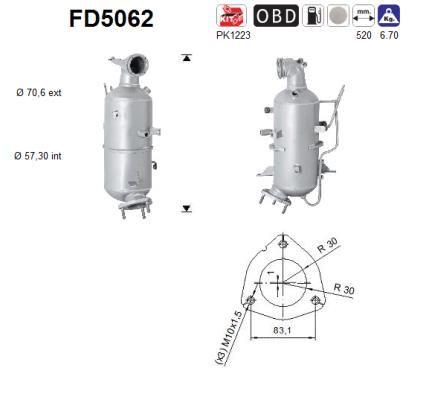 Filtro hollín/partículas, sistema escape AS FD5062