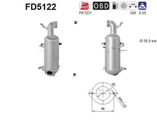 Filtro hollín/partículas, sistema escape AS FD5122